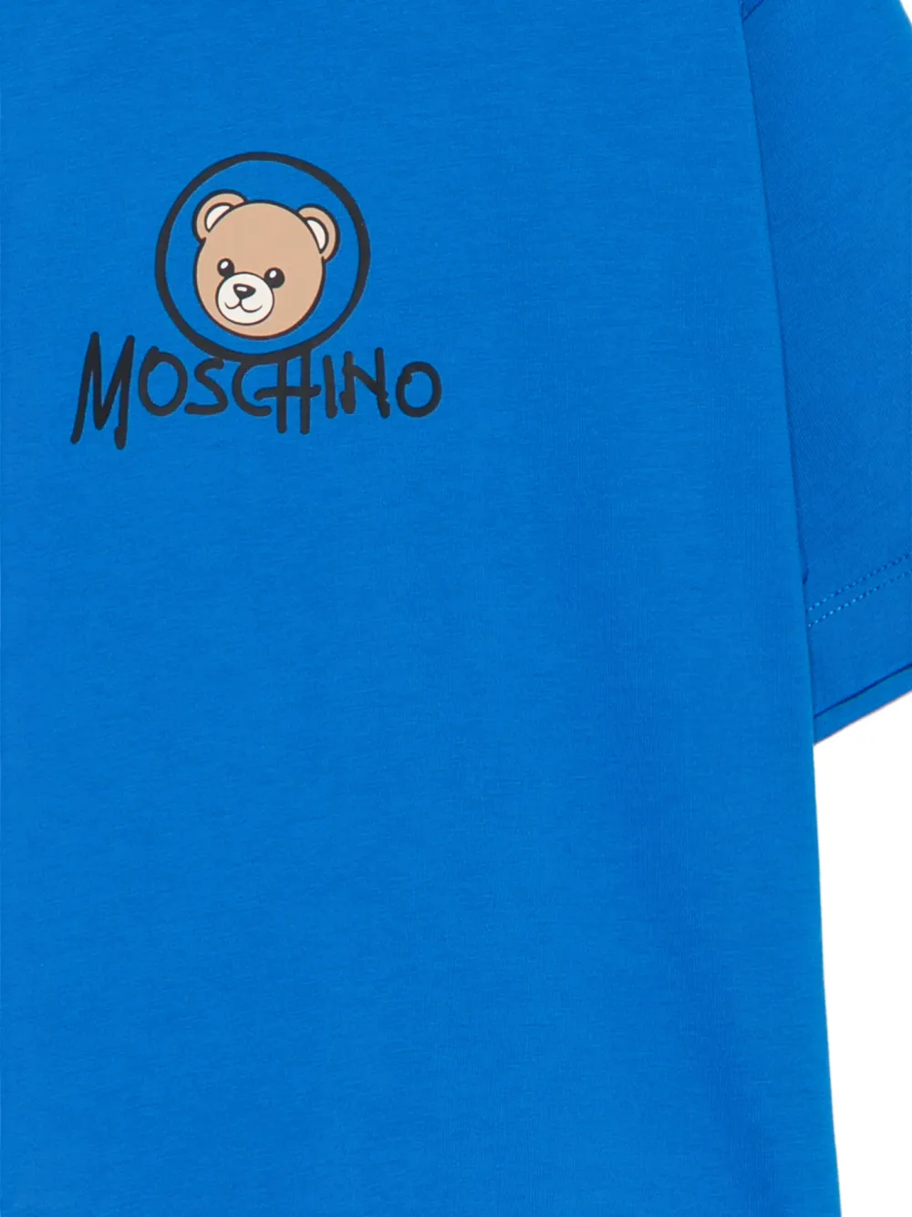 Moschino Kids T-shirt met logoprint Blauw