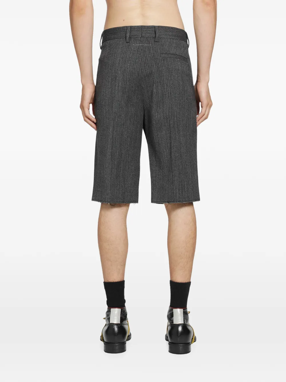 MM6 Maison Margiela MM6 gerafelde shorts met krijtstreep Grijs
