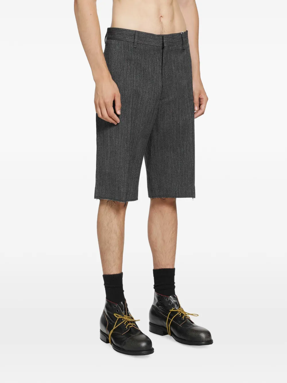 MM6 Maison Margiela MM6 gerafelde shorts met krijtstreep Grijs