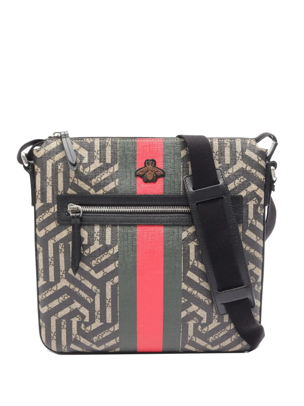 Gucci Pre-Owned 2000-2015 GG Supreme Caleido Web Bee crossbody bag - Braun