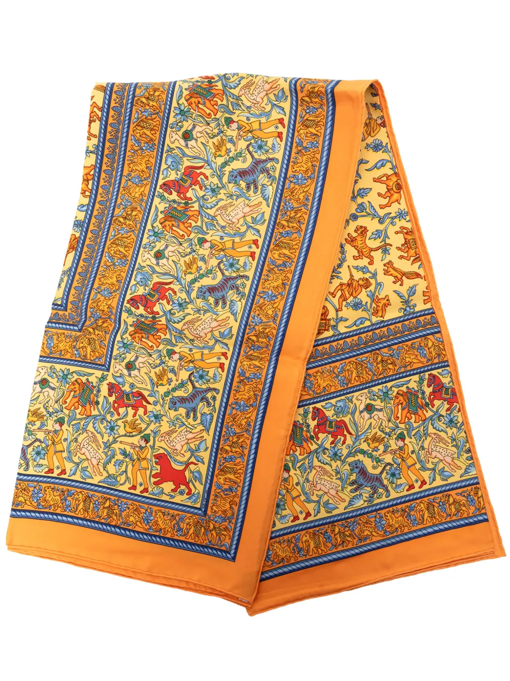 Hermès Pre-Owned 1980-2010 Chasse En Inde Silk Scarf 90 scarves - Orange