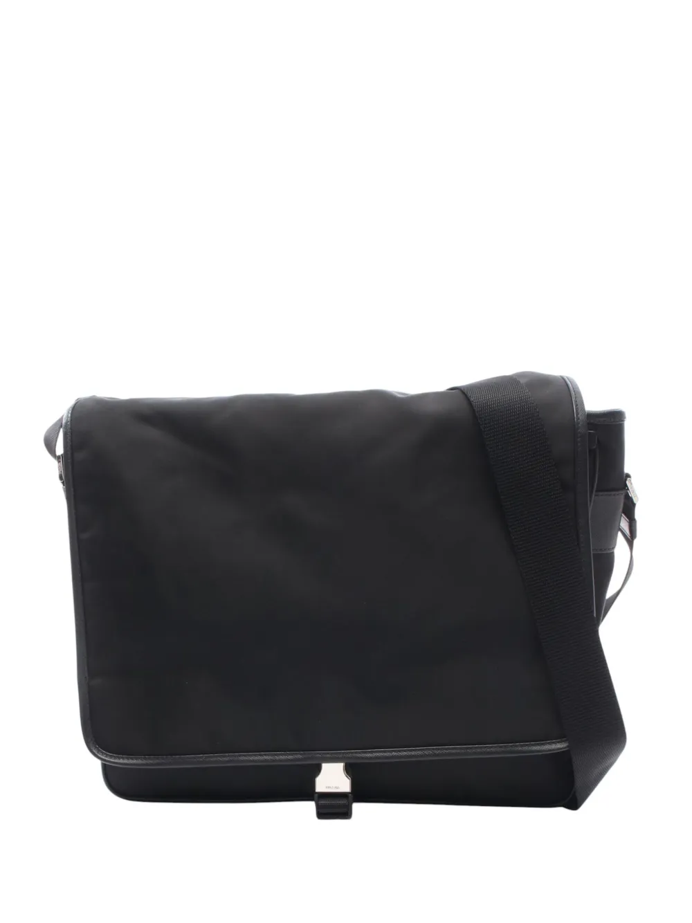 Prada Pre-Owned 2013-2026 Saffiano Trimmed Tessuto Buckle Messenger Bag crossbody bag - Schwarz