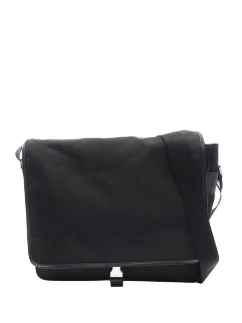 Prada Pre-Owned 2013-2026 Saffiano Trimmed Tessuto Buckle Messenger Bag crossbody bag