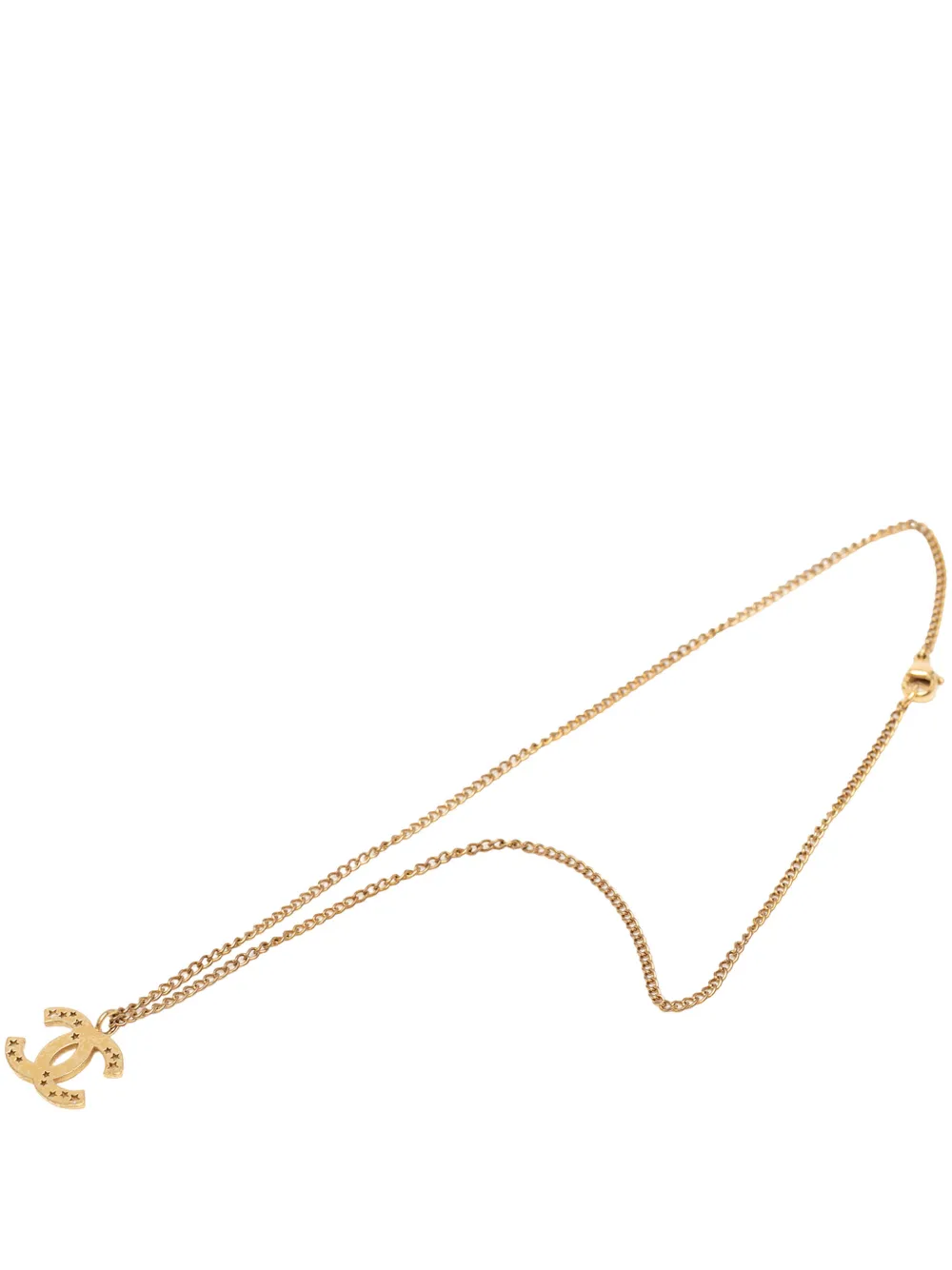 CHANEL Pre-Owned 2003 CC Gold Plated Star Cutout Pendant Necklace costume necklace