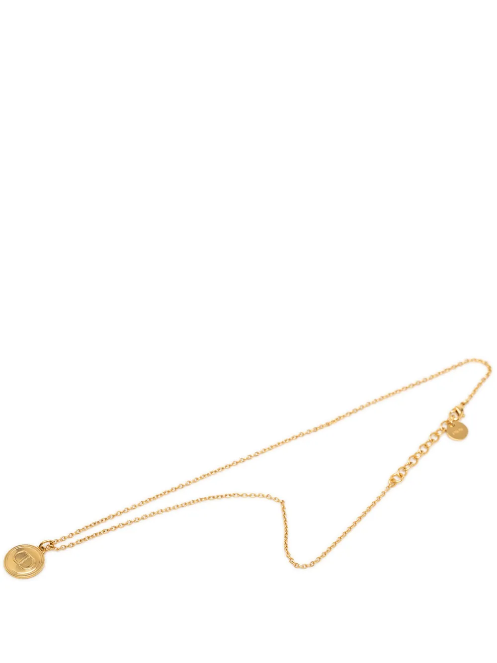 Christian Dior Pre-Owned 20th Century Gold Plated CD Logo Round Pendant Necklace costume necklace