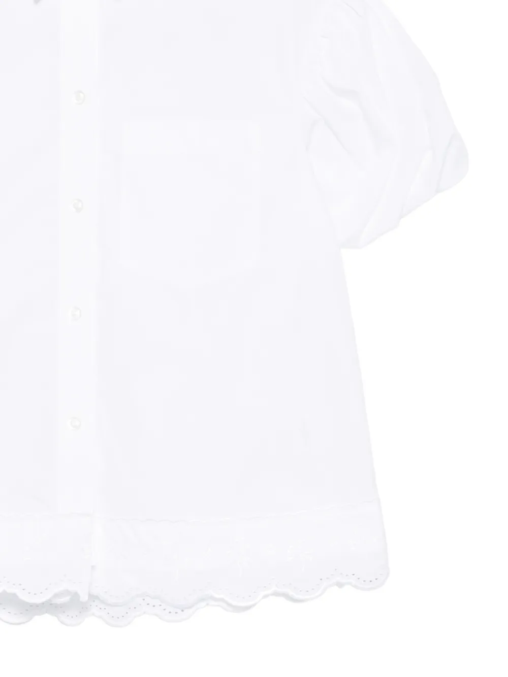 Simone Rocha Blouse met gewelfde zoom en pofmouwen Wit