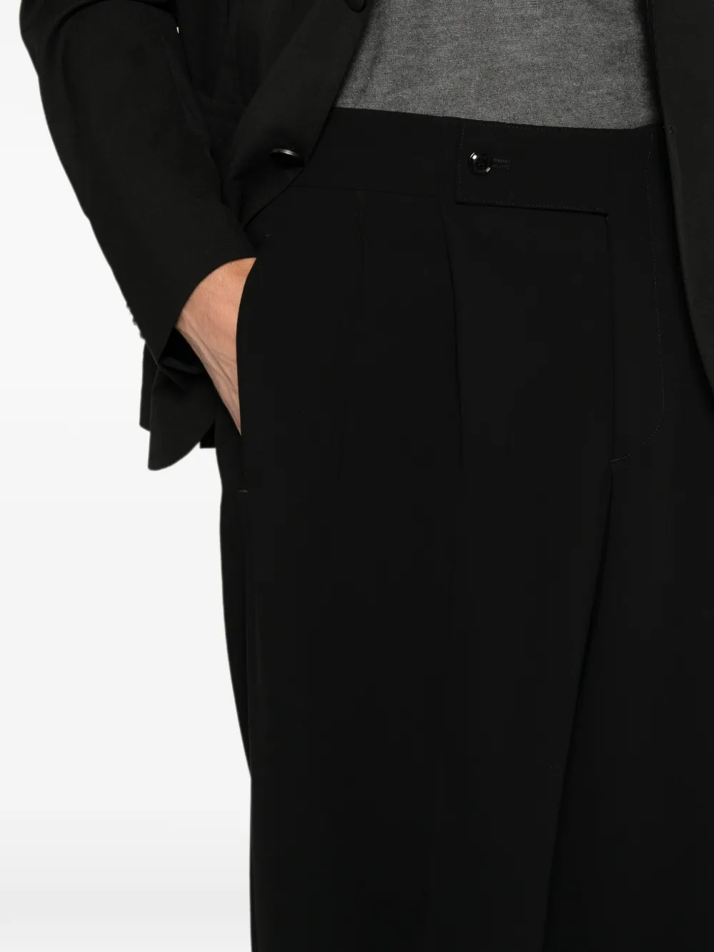 Giorgio Armani pleated wide-leg trousers Zwart