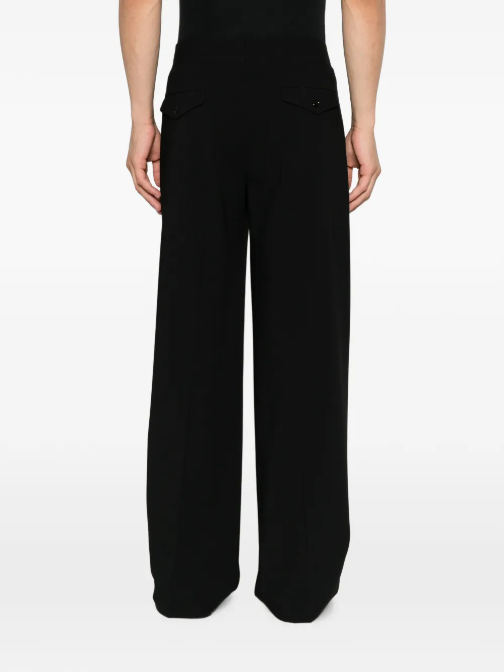 Giorgio Armani pleated wide-leg trousers Zwart