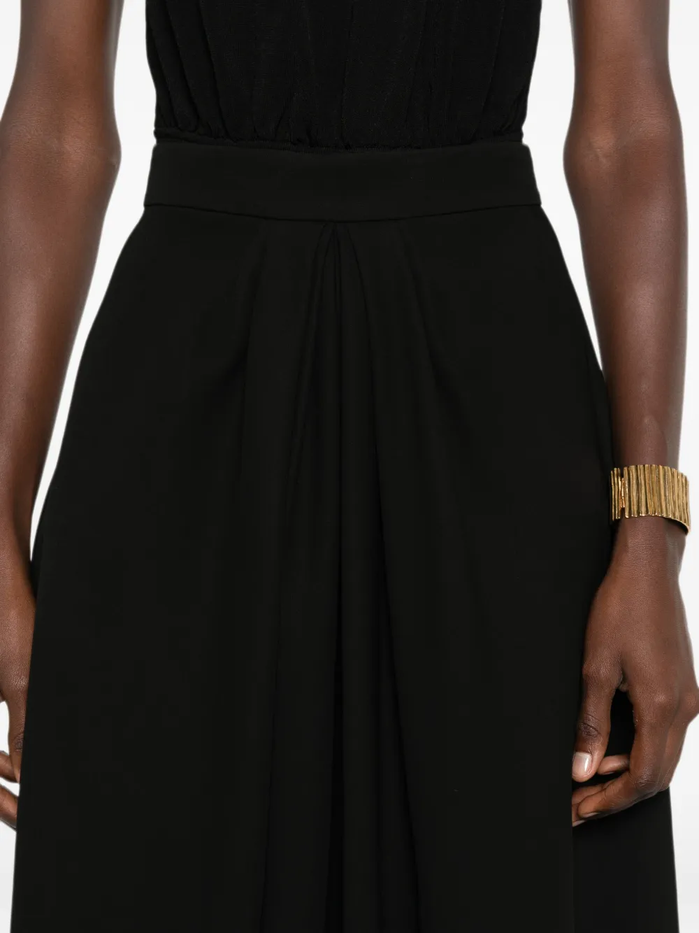 Giorgio Armani zip-fastening draped-design midi skirt Zwart