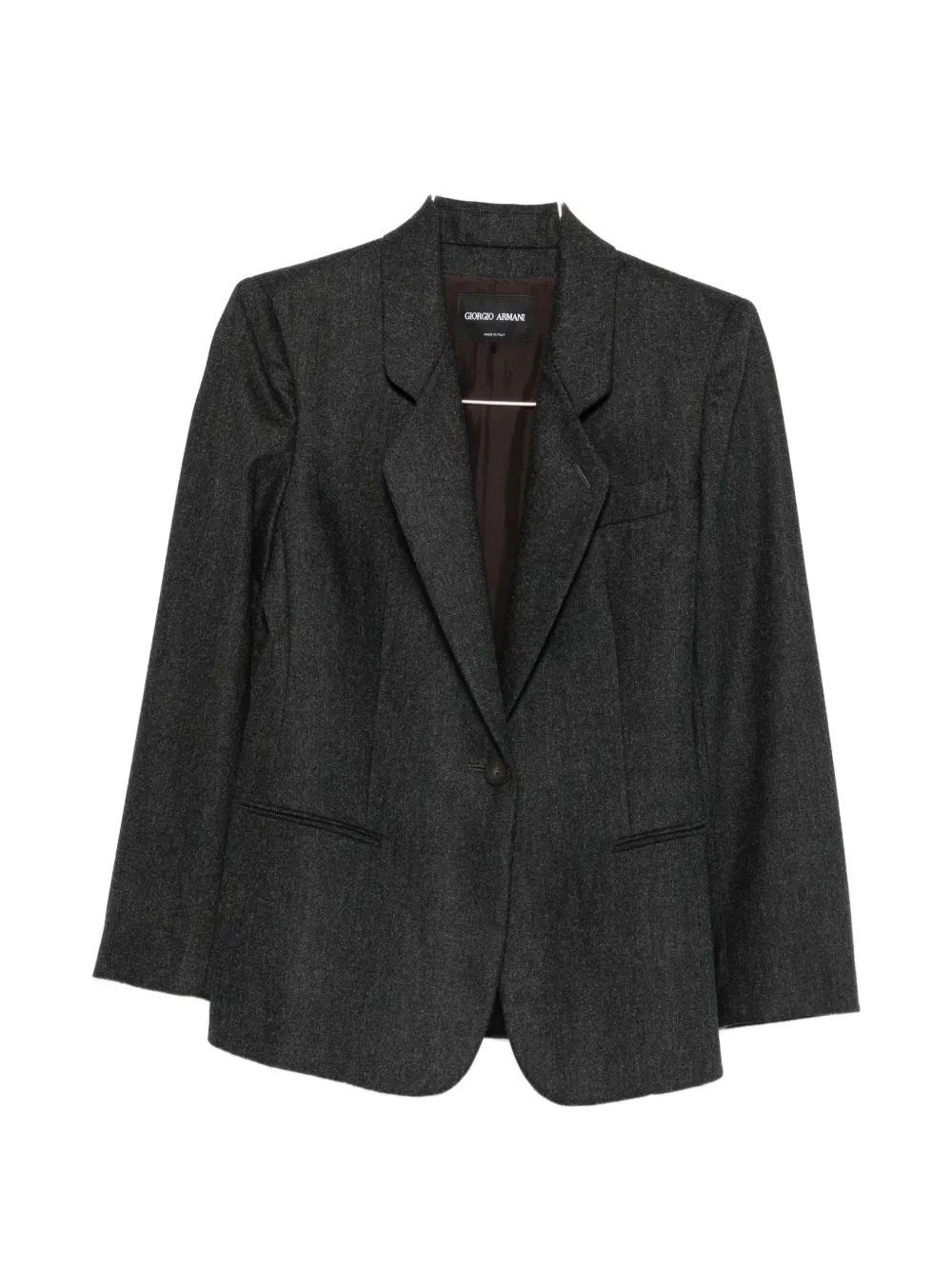 Giorgio Armani single-breasted notched-lapel blazer - Grigio