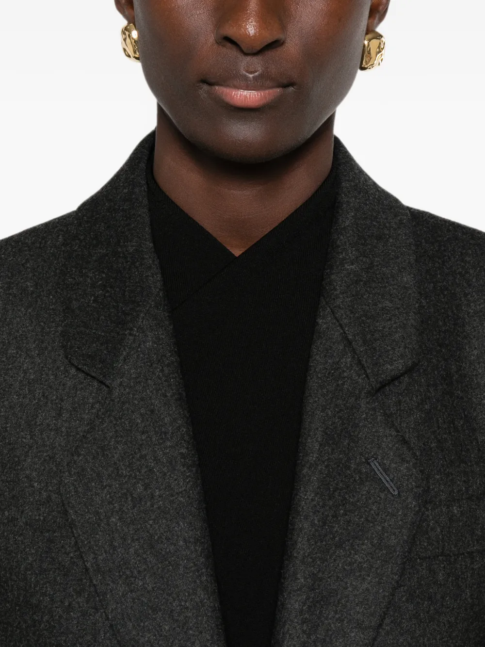 Giorgio Armani Blazer met enkele rij knopen Grijs