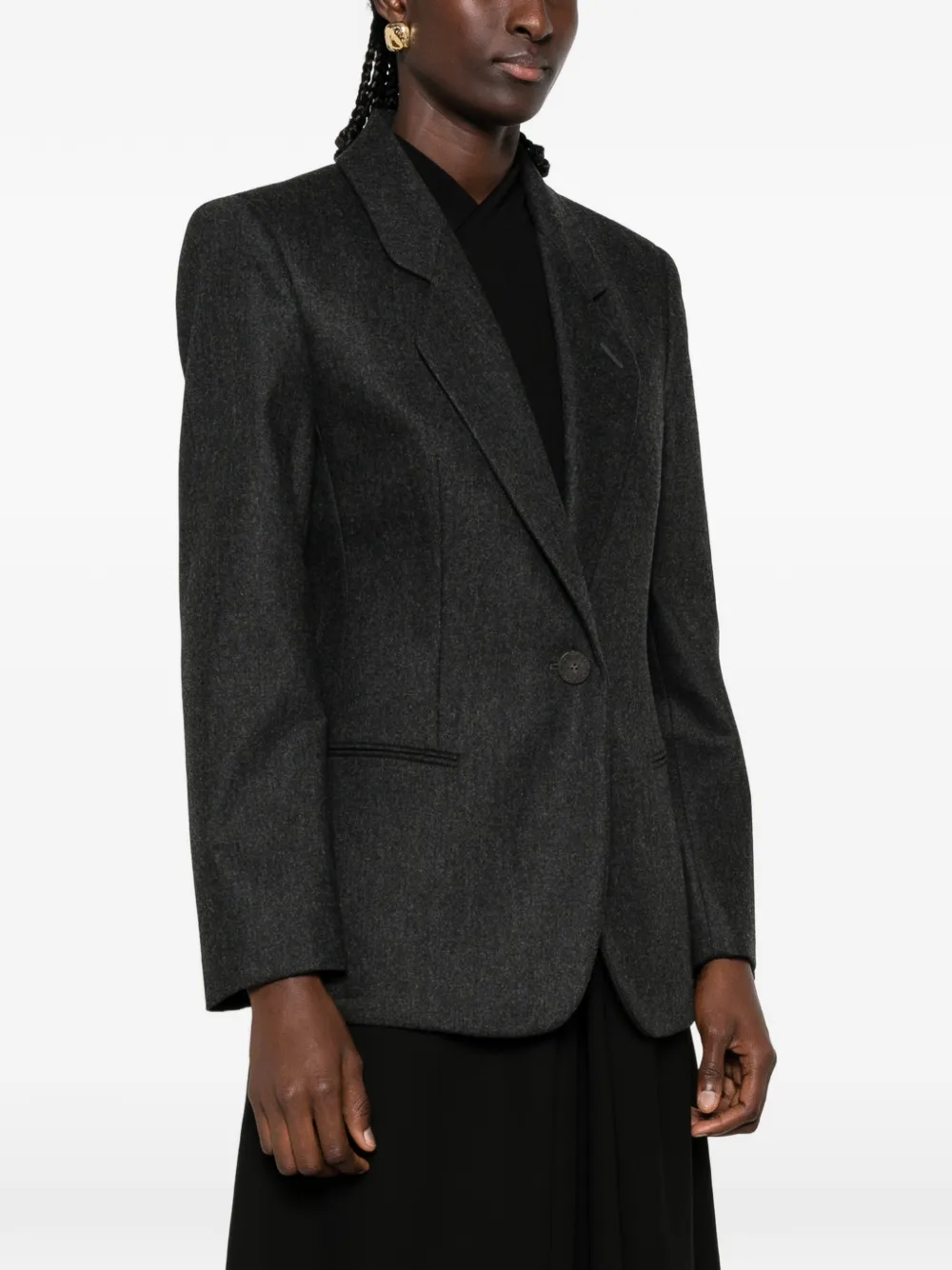 Giorgio Armani Blazer met enkele rij knopen Grijs