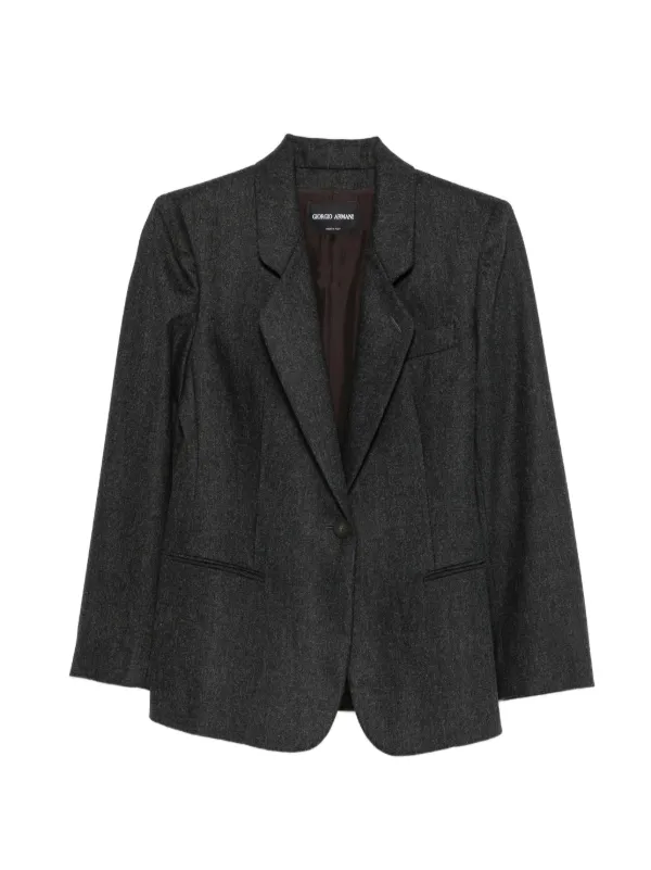Giorgio Armani Single-breasted Notched-lapel Blazer in Grey