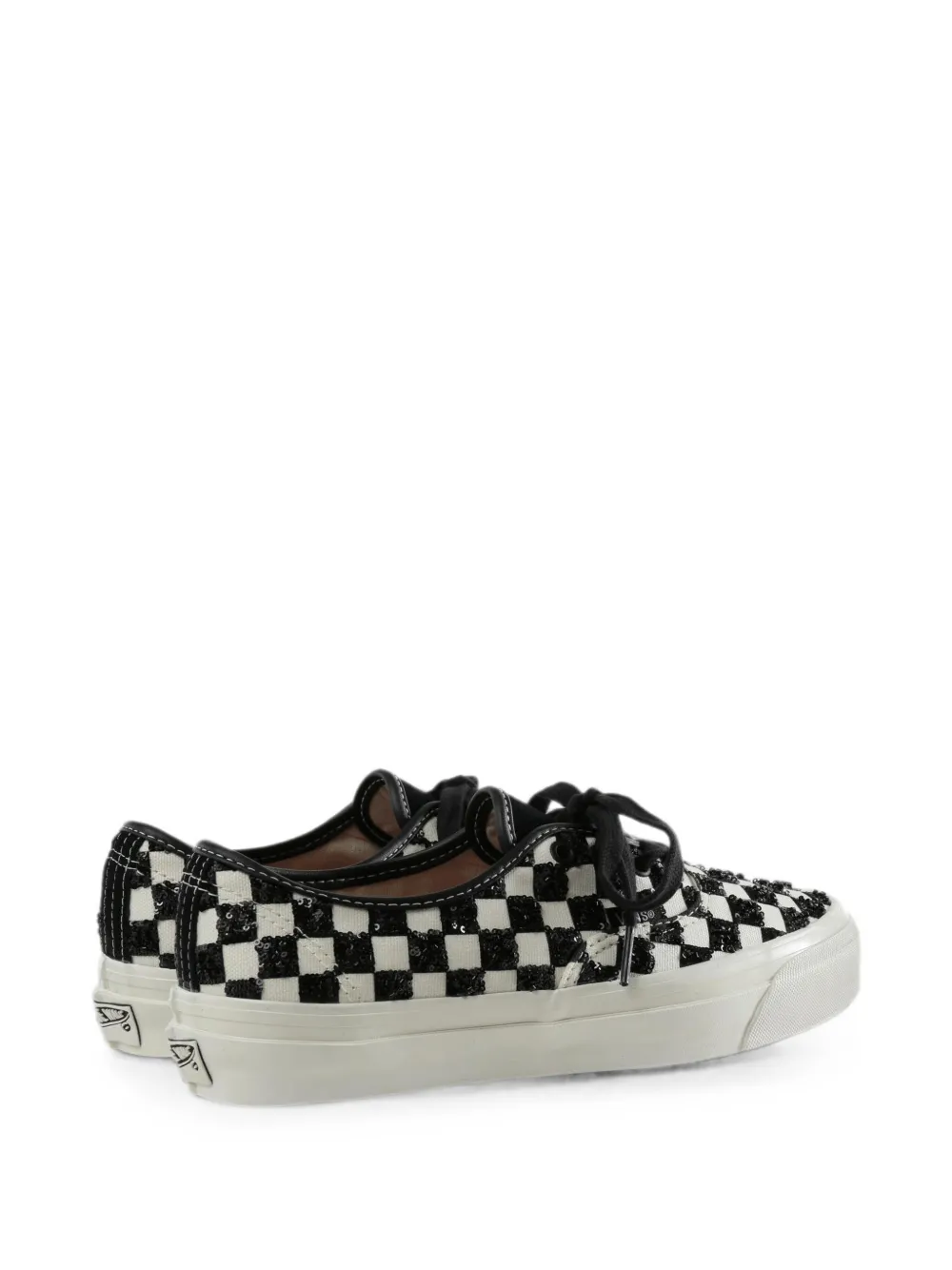 Vans Authentic sequin-embellished Checkerboard sneakers Zwart