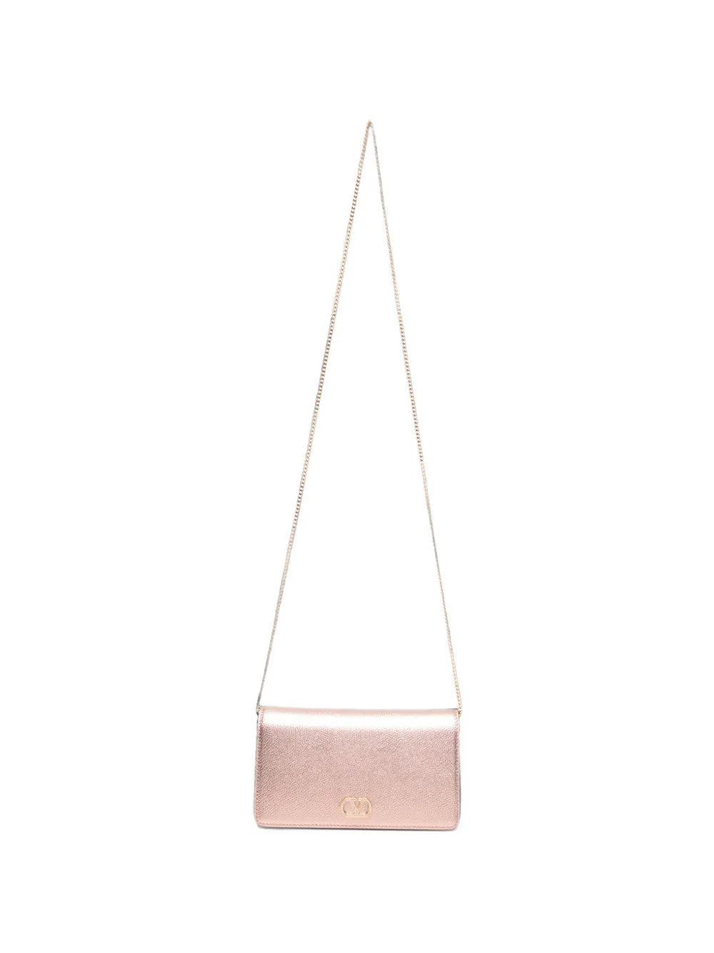 Valentino Garavani VLogo Signature grained clutch bag - Gold