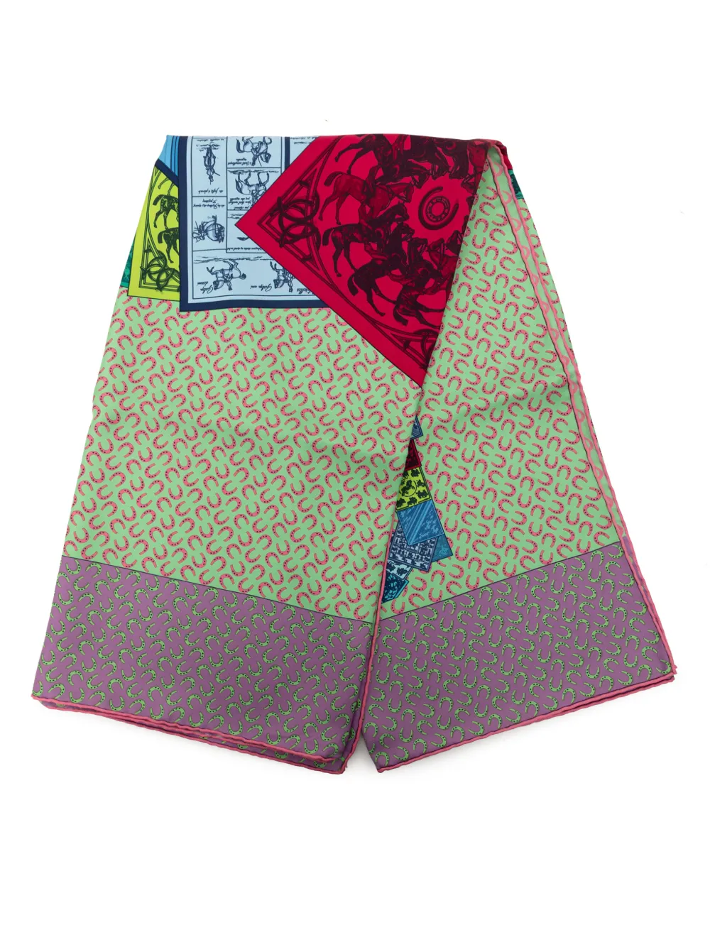 Hermès Pre-Owned 2000-2026 A Cheval Sur Mon Carre Silk Scarf scarves - Grün