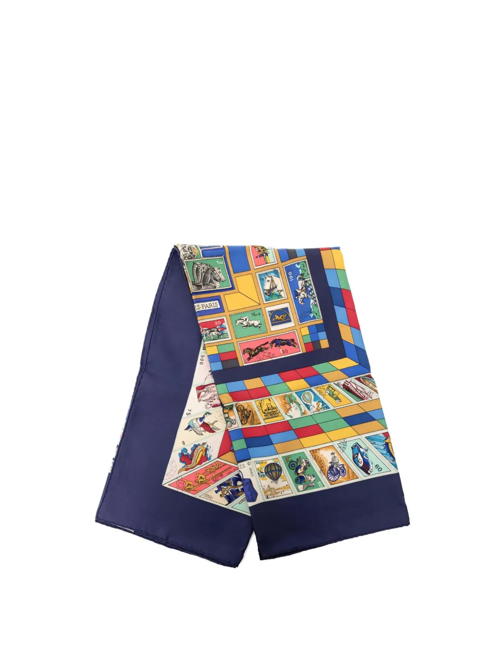 Hermès Pre-Owned 20th Century Correspondance Silk Scarf 90 scarves - Blau