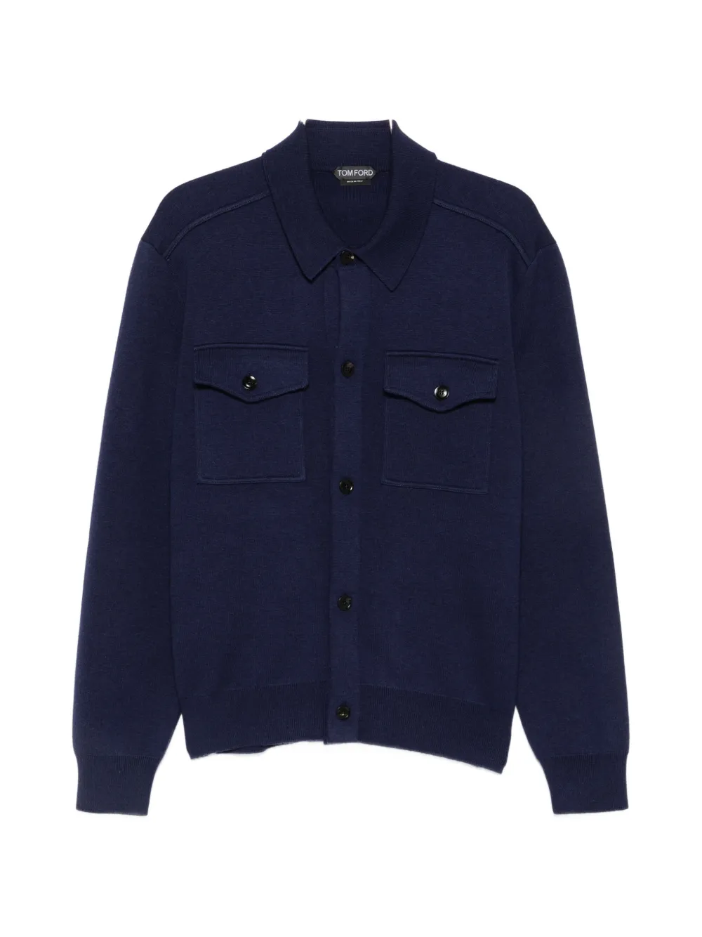 TOM FORD button-up chest-pocket shirt jacket - Blu