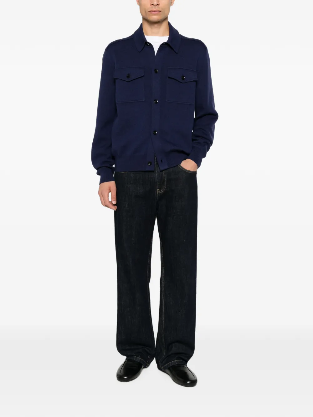 TOM FORD Button-up shirtjack met borstzak Blauw