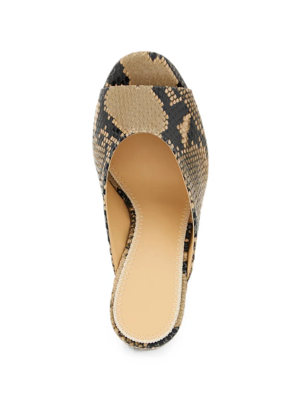 Magda Butrym snake-embossed wedge mules Beige