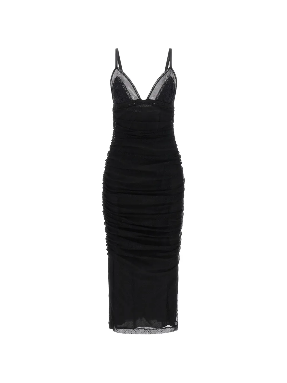 Dolce & Gabbana draped midi dress - Nero