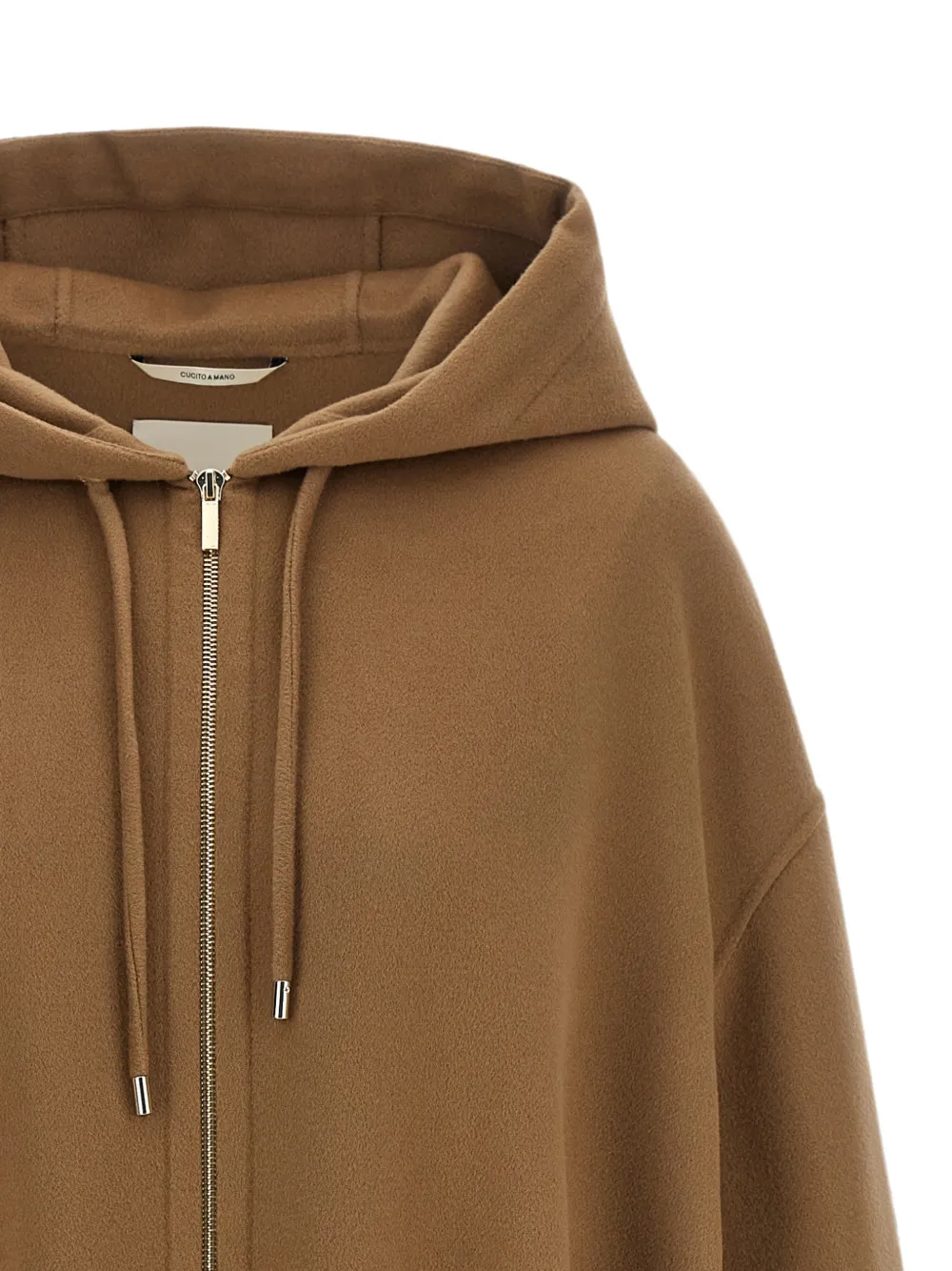 Max Mara Jas met capuchon en trekkoord Bruin