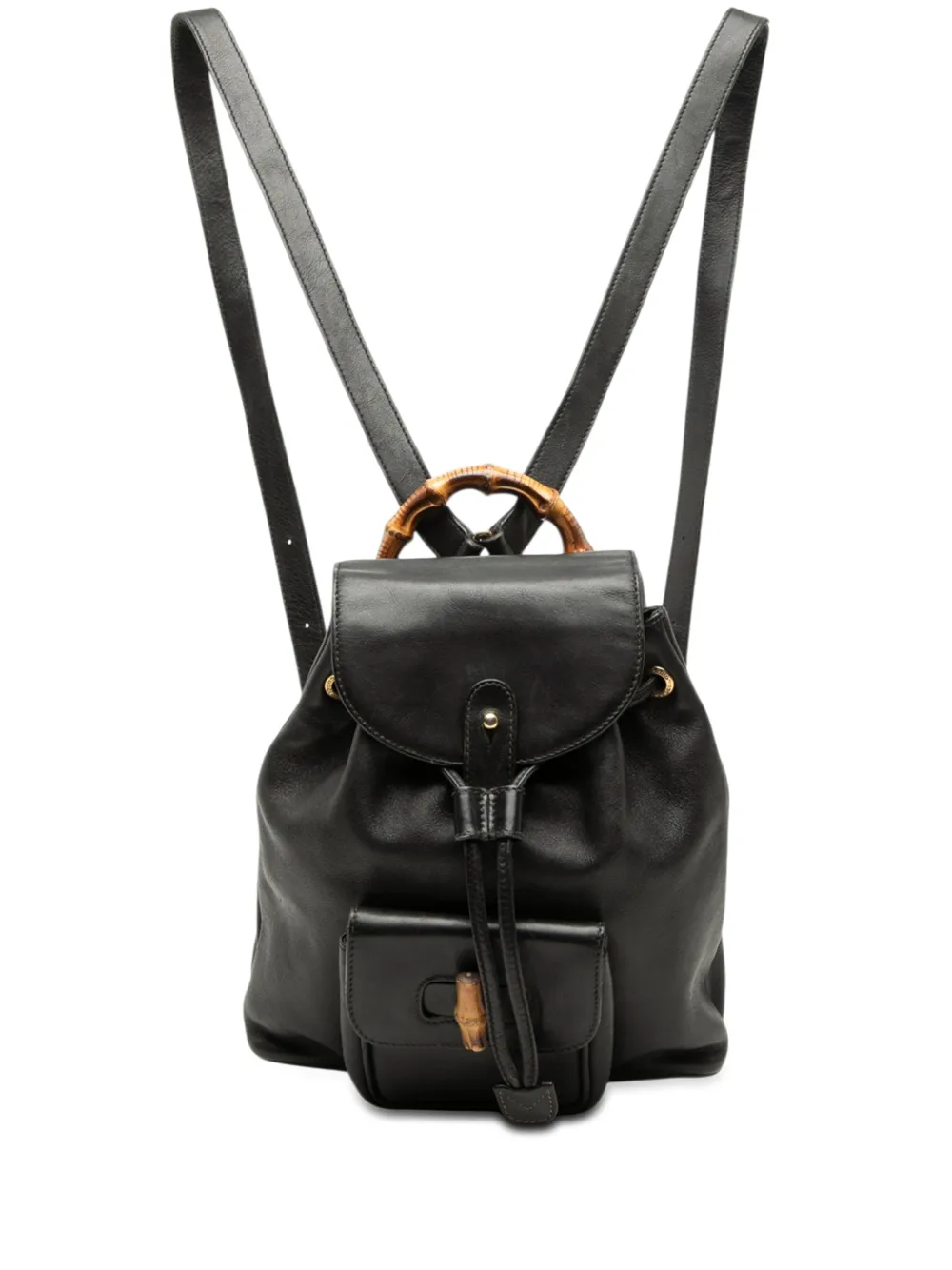 Gucci Pre-Owned 20th Century Calfskin Bamboo Drawstring backpack - Schwarz
