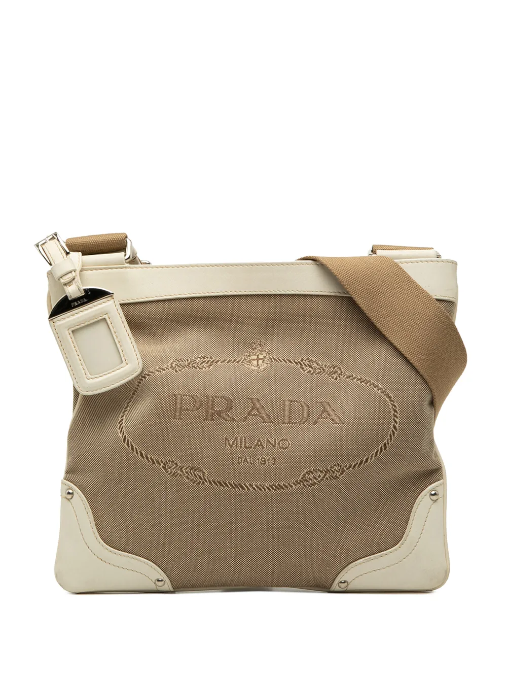 Prada Pre-Owned 2010-2026 Canvas Canapa Logo crossbody bag - Nude