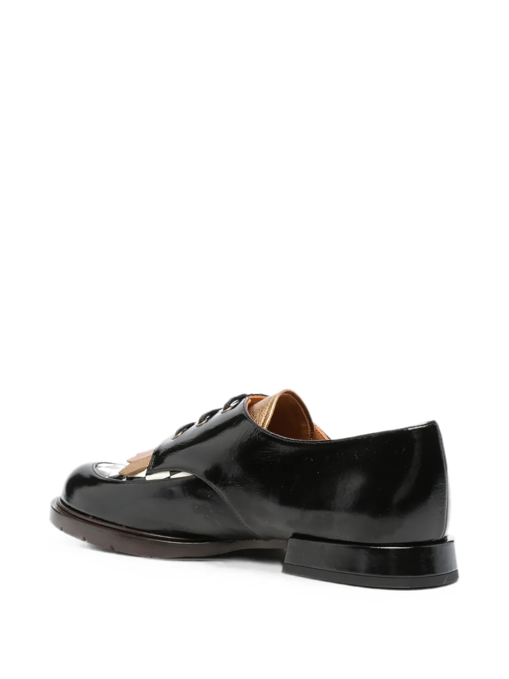 Chie Mihara Jeripa fringed checkered loafers Zwart