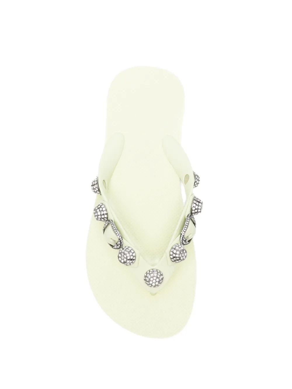 Balenciaga Cagole teenslippers verfraaid met kristallen en bandjes Groen