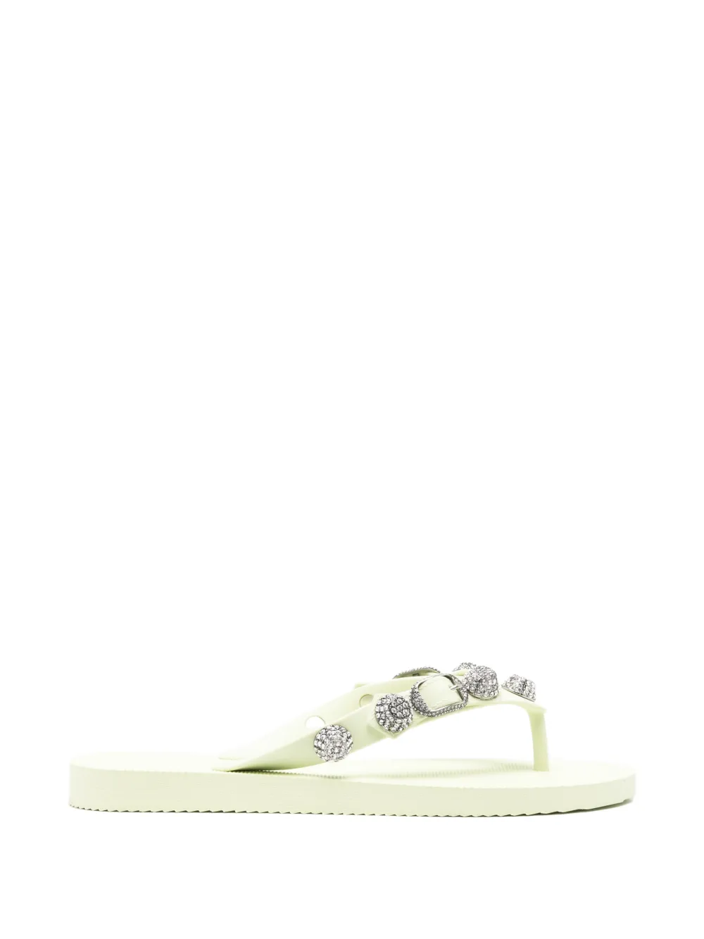 Balenciaga Cagole teenslippers verfraaid met kristallen en bandjes Groen