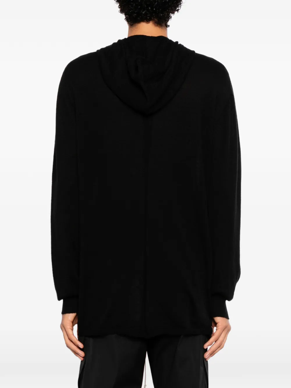 Rick Owens Gebreide hoodie Zwart