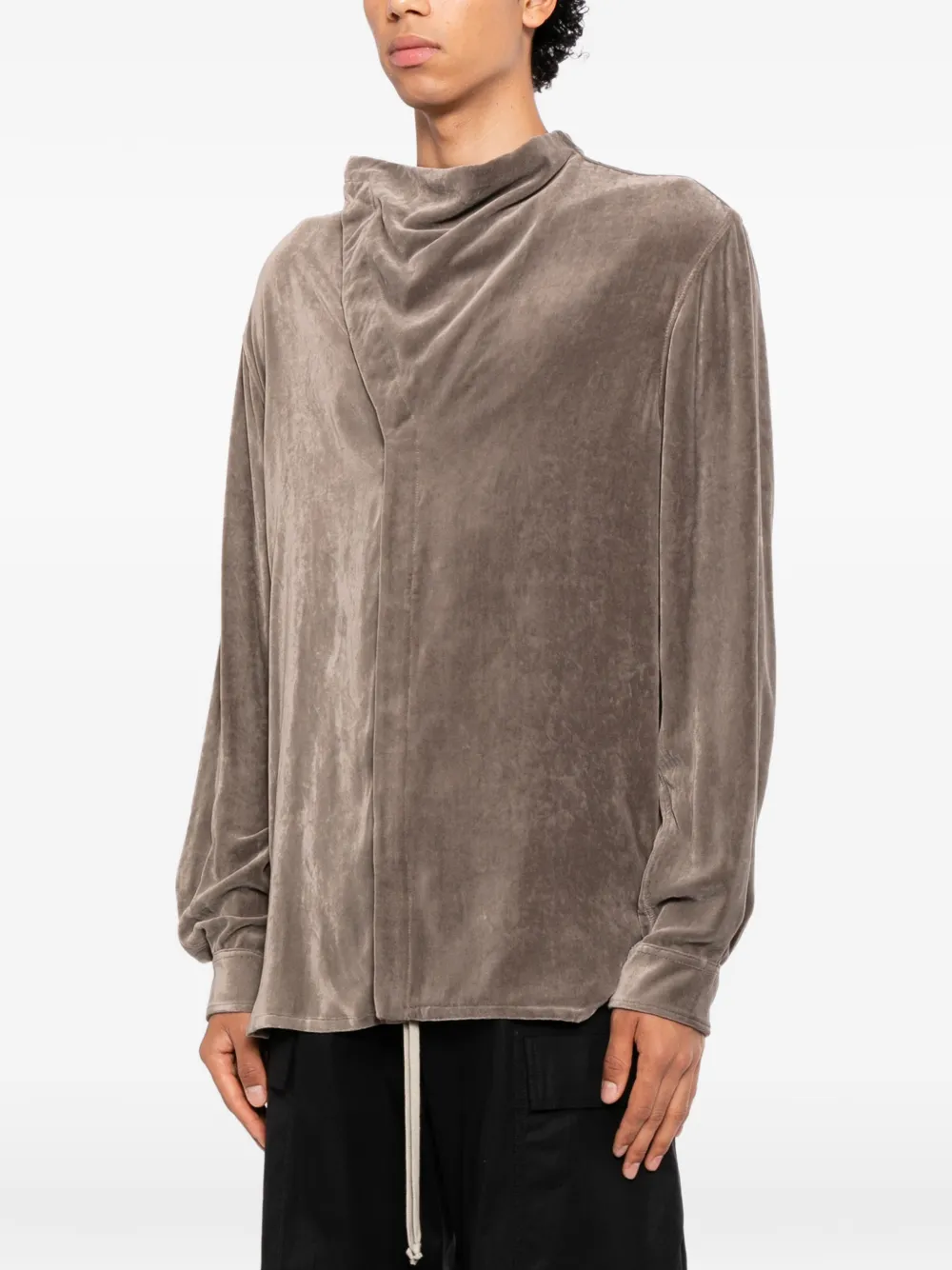 Rick Owens Gedrapeerd overhemd Bruin