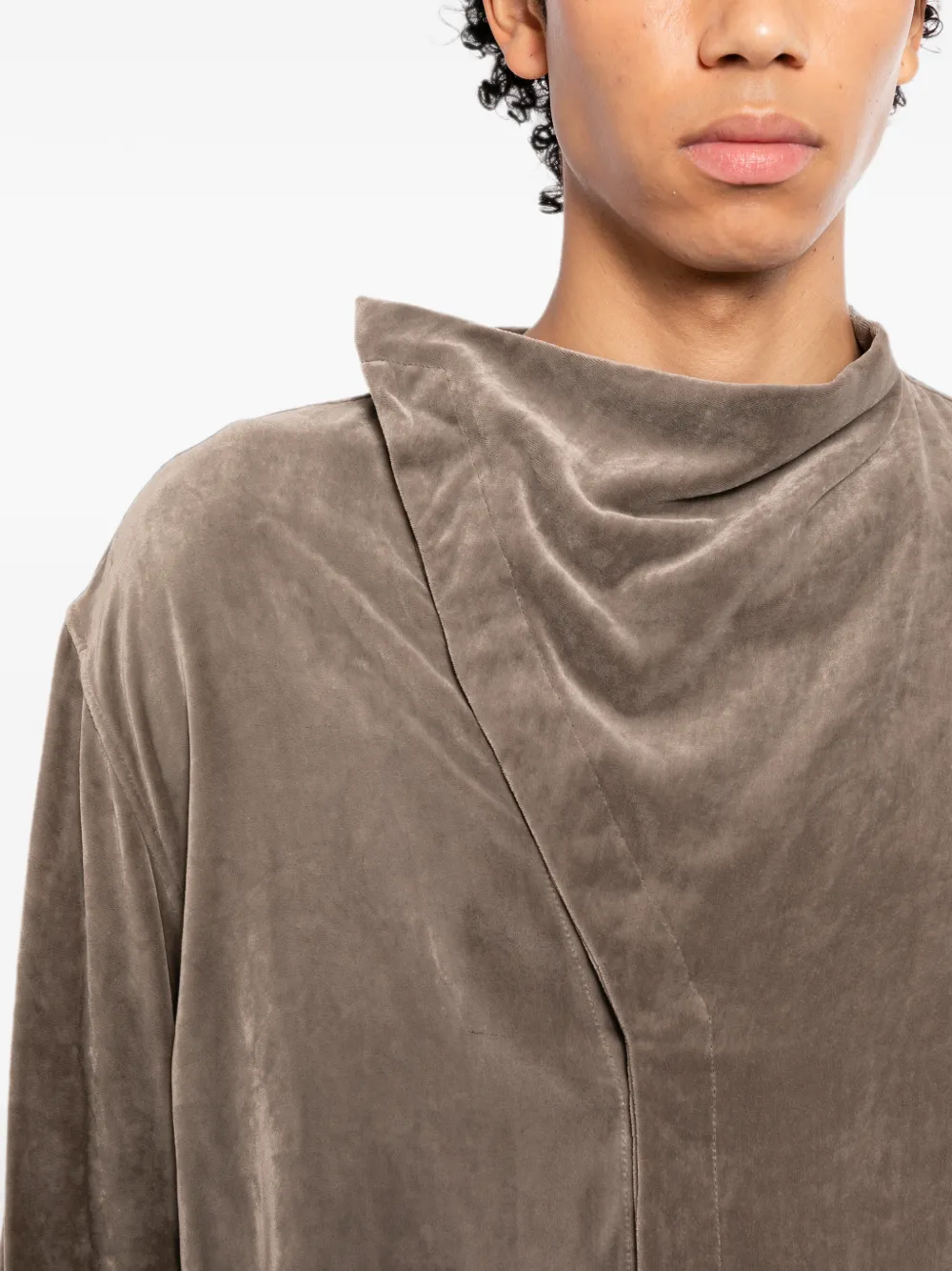 Rick Owens Gedrapeerd overhemd Bruin