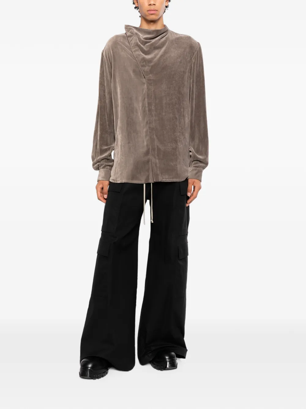Rick Owens Gedrapeerd overhemd Bruin