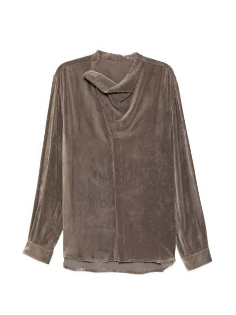 Rick Owens velvet-effect draped shirt