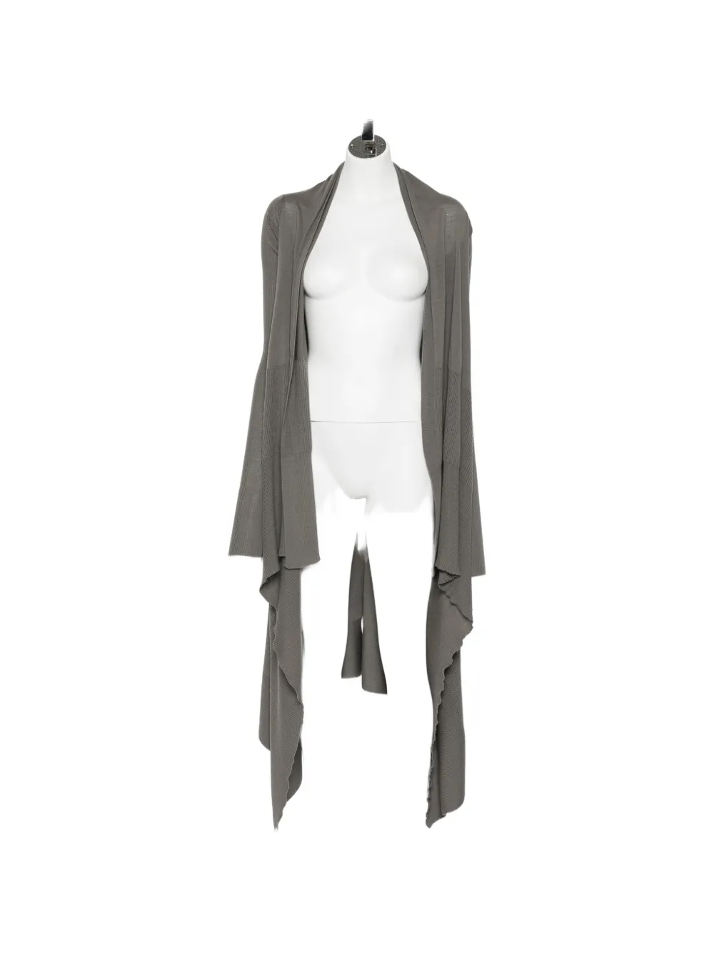 Rick Owens ribbed asymmetric cardigan - Grau