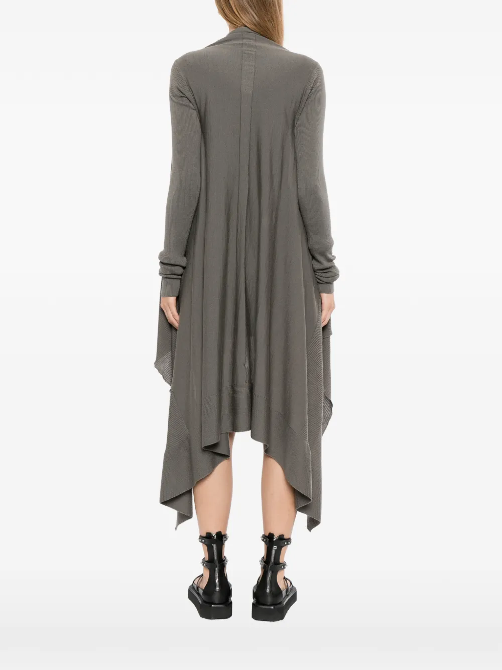 Rick Owens Asymmetrisch geribbeld vest Grijs