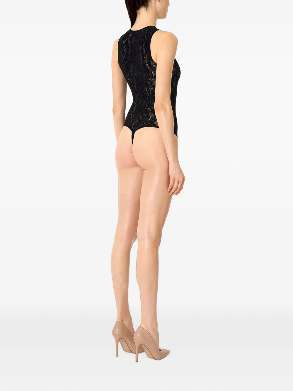 Wolford Infinite Rose body met bloemenpatroon Zwart