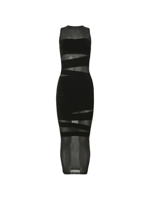 Wolford vestido midi sin mangas con diseño traslúcido