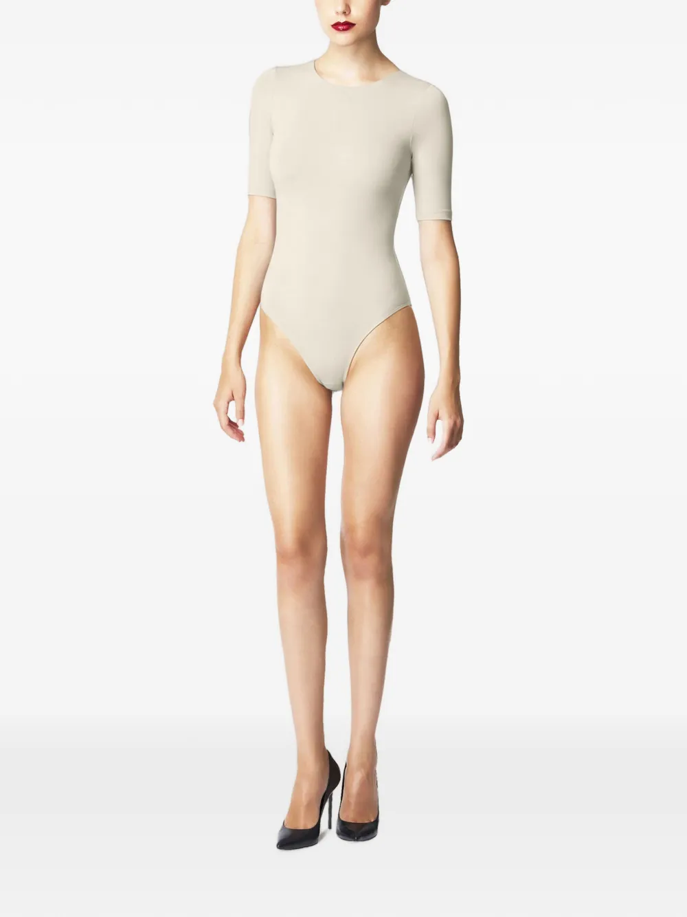 Wolford Bahamas body met korte mouwen Beige