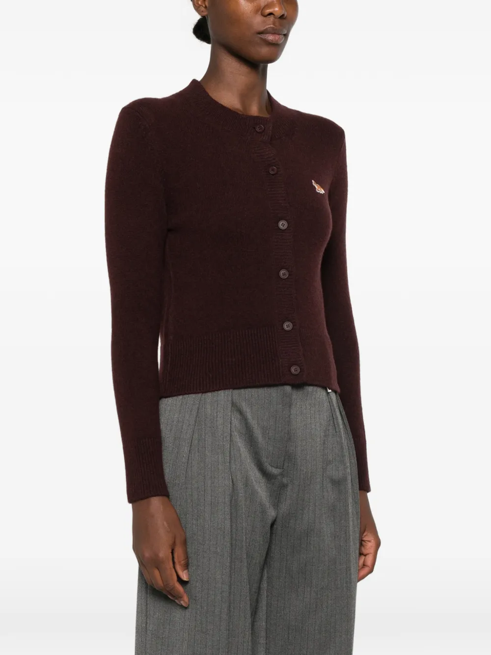 Maison Kitsuné Vest met logopatch Paars