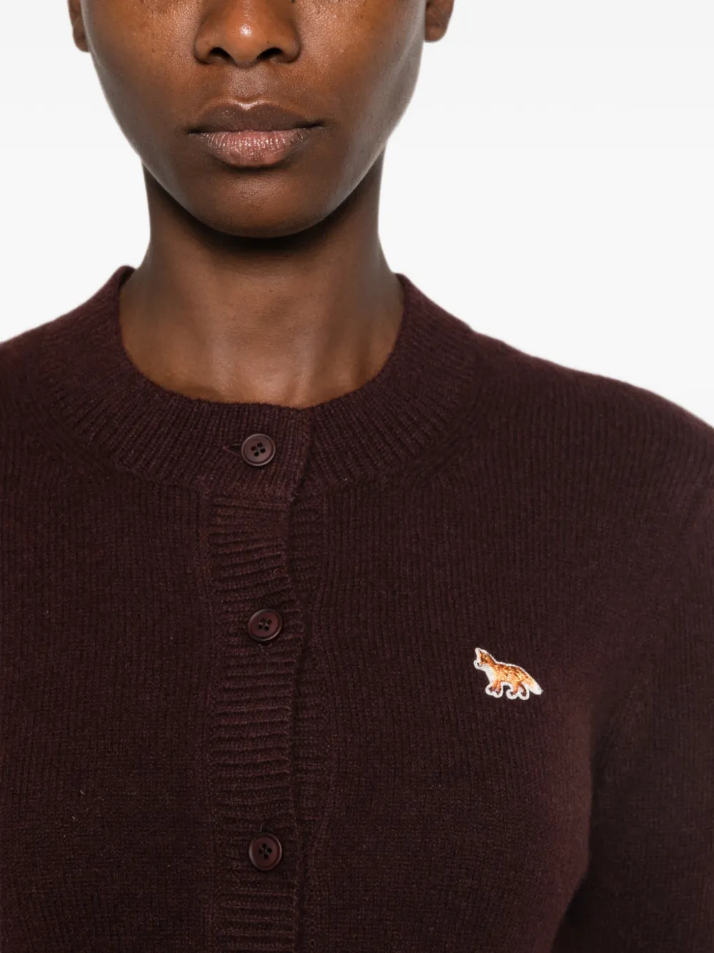 Maison Kitsuné Vest met logopatch Paars