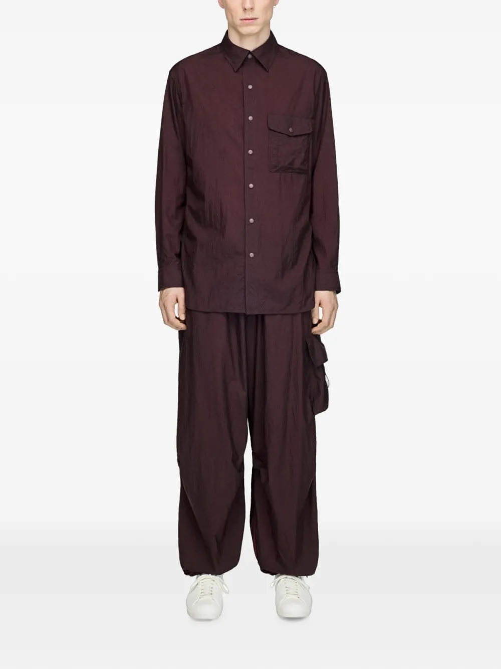 Y-3 Cargo broek met kleurverloop en streep Rood