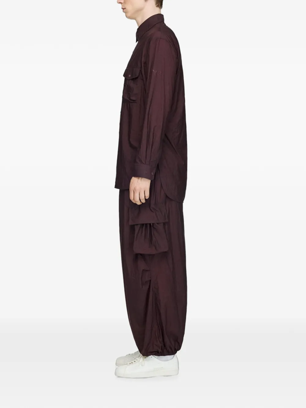 Y-3 Cargo broek met kleurverloop en streep Rood