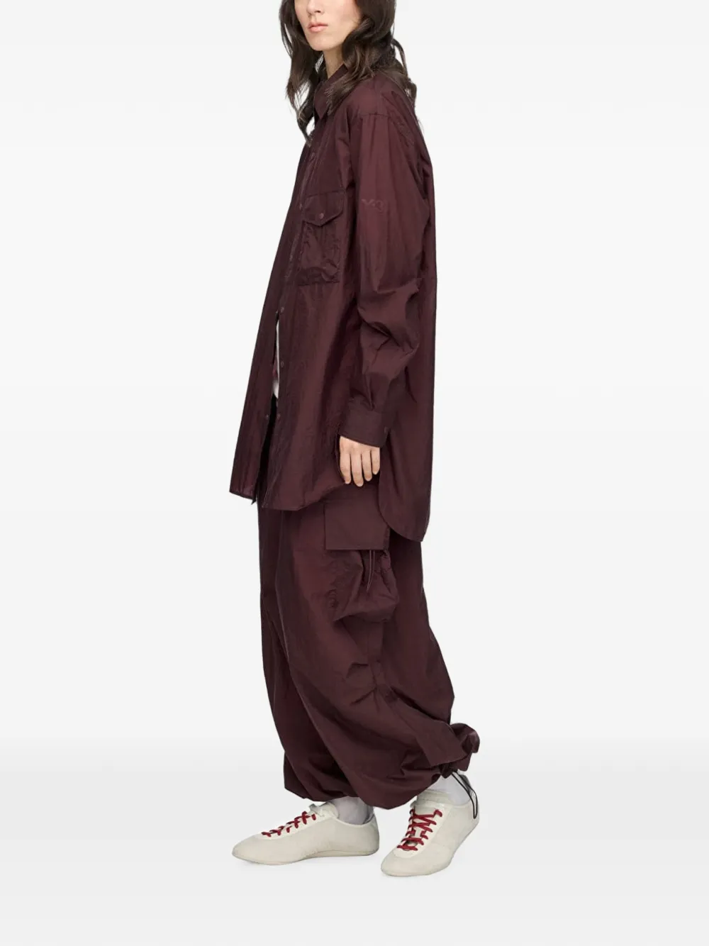Y-3 Cargo broek met kleurverloop en streep Rood