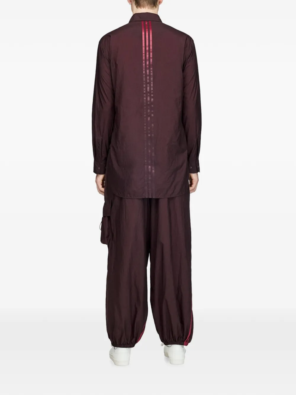 Y-3 Cargo broek met kleurverloop en streep Rood