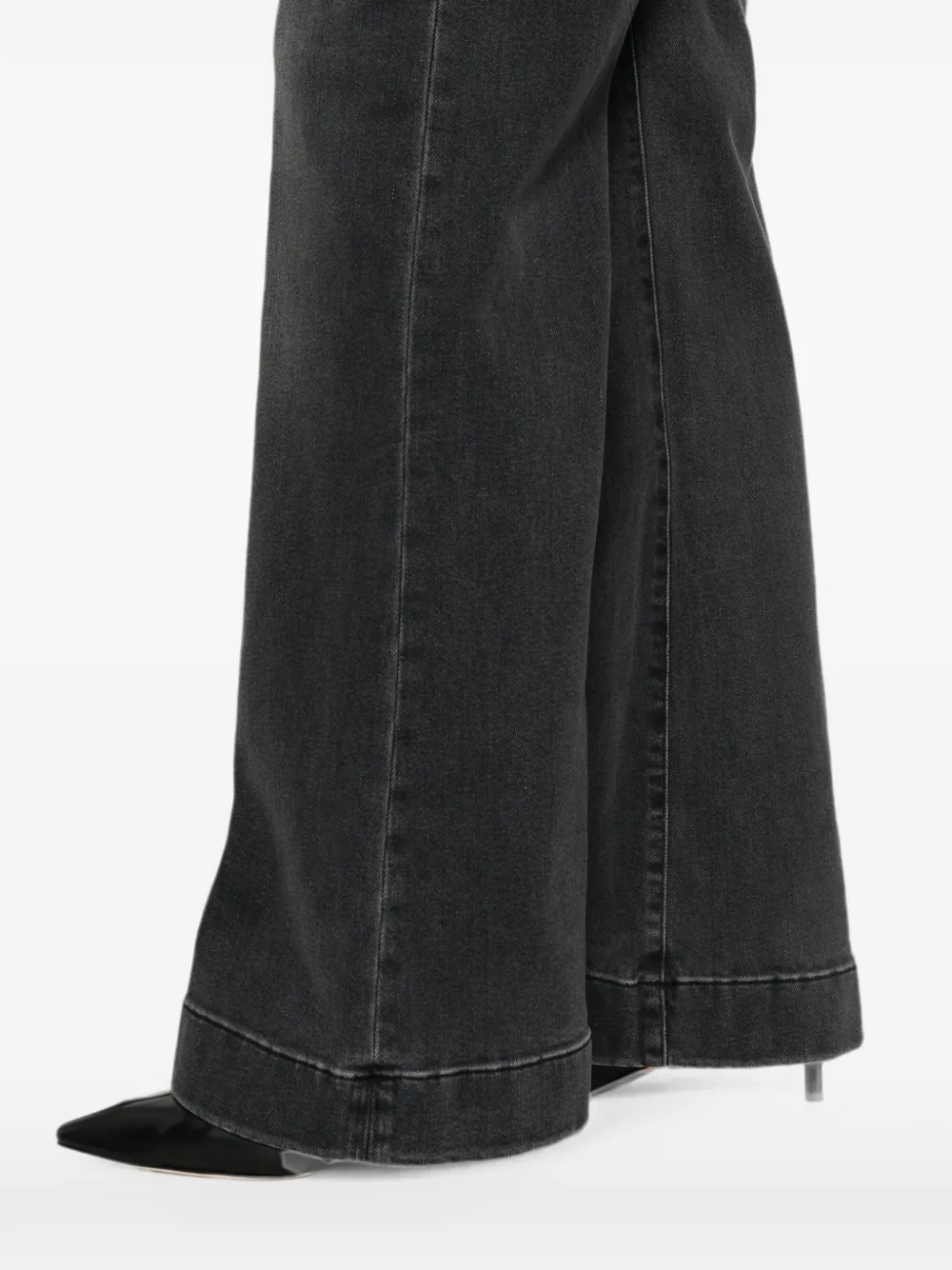 7 For All Mankind Modern Dojo jeans met wijde pijpen en vervaagd effect Zwart