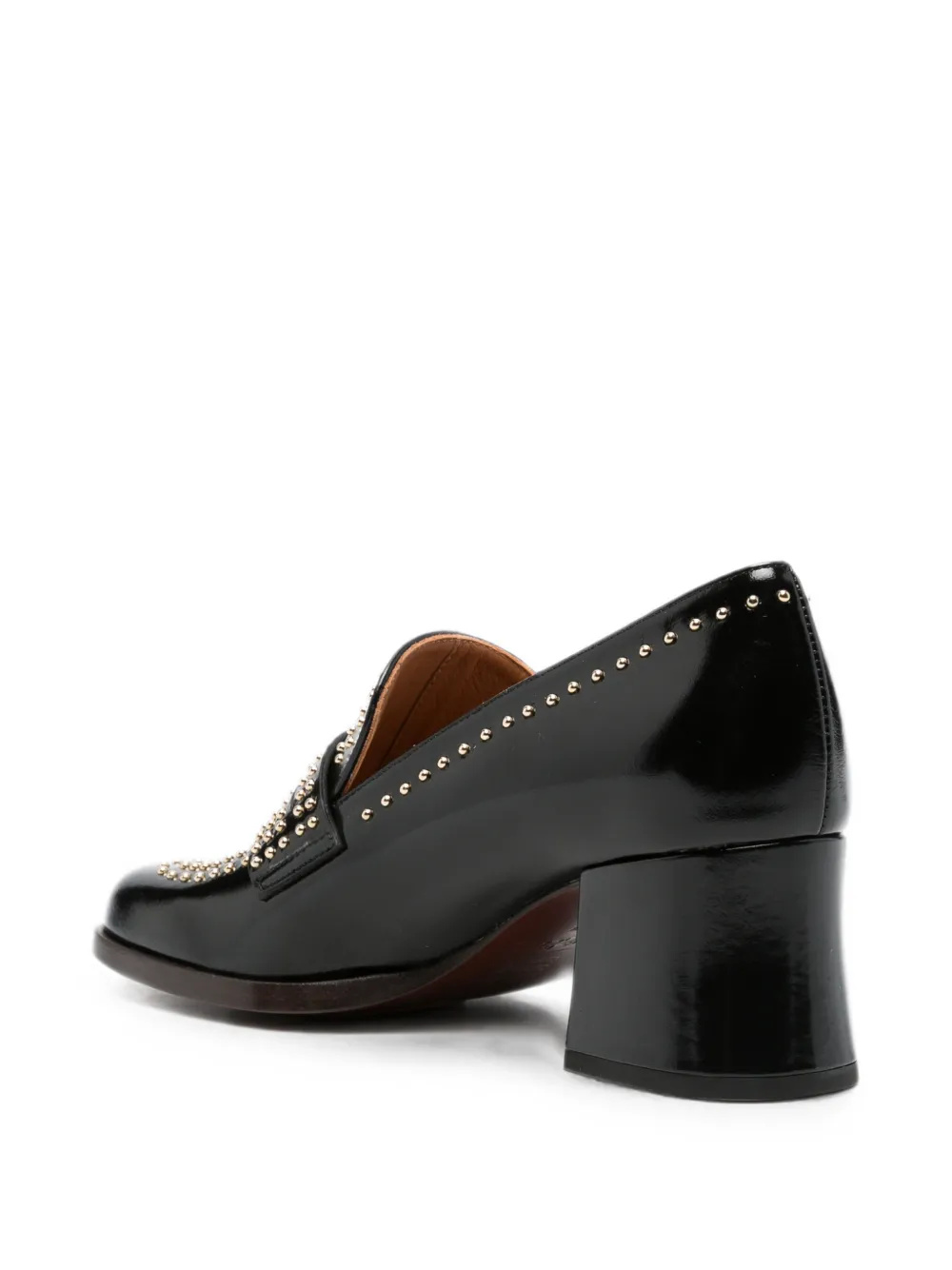 Chie Mihara stud-embellished leather loafers Zwart