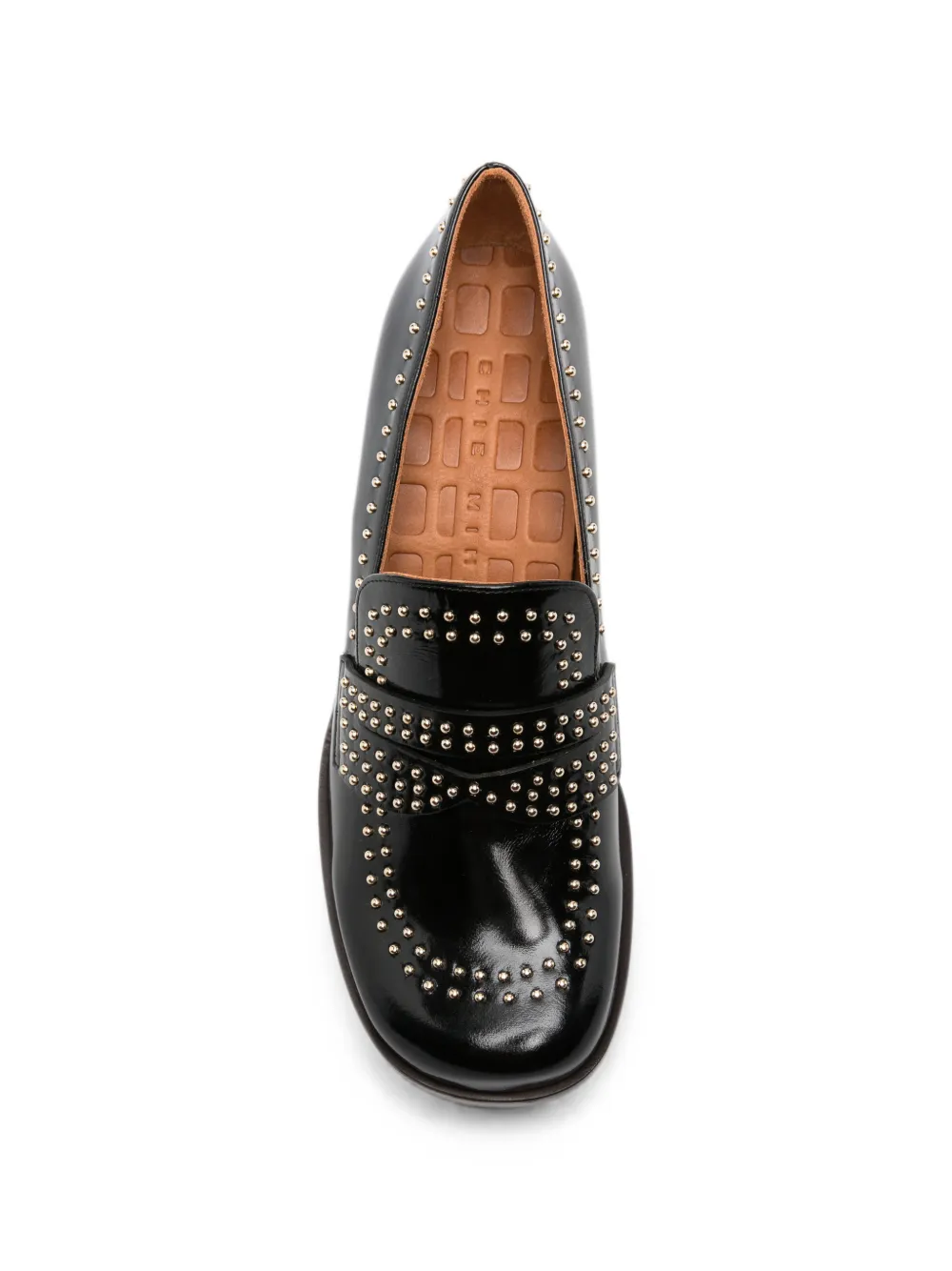 Chie Mihara stud-embellished leather loafers Zwart